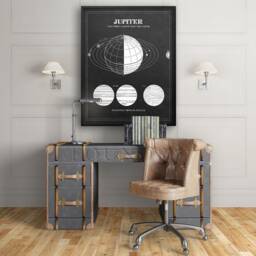 Vintage Jupiter Astronomy Art Print 1850S Solar System - thumbnail 4