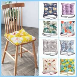 1Pc Soft Cushion For Dining Chairs Tie On Seater Pads Garden Kitchen Patio Pad - thumbnail 2