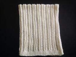 Nice & Soft Handknitted Off White Baby Blanket