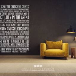 The Man in Arena Quote Wall Decal - Business Office Vinyl Words - thumbnail 3
