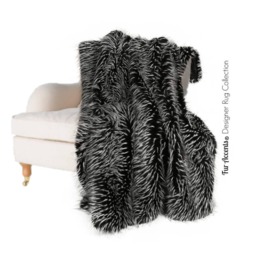 Black & White Spiked Faux Fur Throw - Minky Cuddle Lining