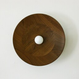 Walnut Dish Minimalist Contemporary Wall Fixture Light Wood Sconce Living Room Lamp Kitchen Lighting Entry Lights - thumbnail 3