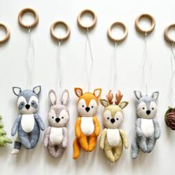 Baby Play Gym Toys, Woodland Wooden Baby Gym, Activity Center, Hanging Toy, Newborn Gifts Idea - thumbnail 4