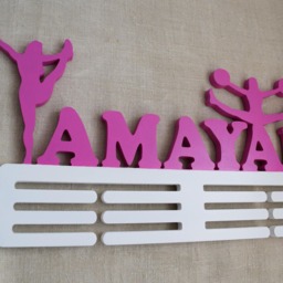 Cheerleading Wood Medal Holder Hanger Wood Wall Decor Sport Gift For Girl Shelf Personalized - thumbnail 3