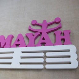 Cheerleading Wood Medal Holder Hanger Wood Wall Decor Sport Gift For Girl Shelf Personalized - thumbnail 2
