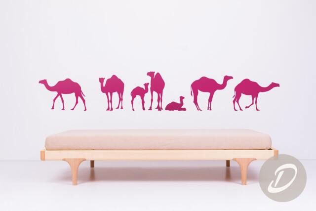 Camel Family Wall Decal Nursery Large Decor With Camel Wall Sticker Animal Art Removable Vinyl -Ai010 - image 1