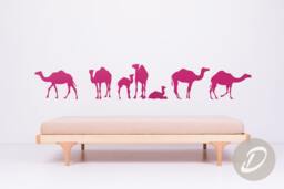 Camel Family Wall Decal Nursery Large Decor With Camel Wall Sticker Animal Art Removable Vinyl -Ai010 - thumbnail 1
