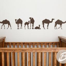 Camel Family Wall Decal Nursery Large Decor With Camel Wall Sticker Animal Art Removable Vinyl -Ai010 - thumbnail 2