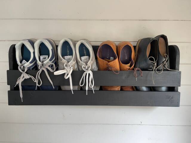 Wall Mounted Hallway Rustic Shoe Rack - Black - image 1