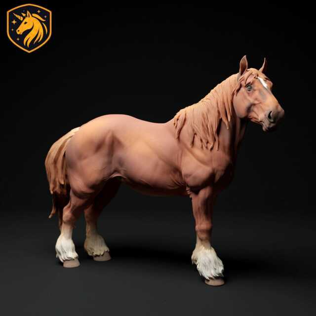 Suffolk Punch Horse Mare Resin Model - 1/6 Scale Available Unpainted Abs White - image 1