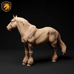 Suffolk Punch Horse Mare Resin Model - 1/6 Scale Available Unpainted Abs White - thumbnail 2