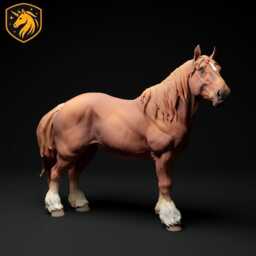Suffolk Punch Horse Mare Resin Model - 1/6 Scale Available Unpainted Abs White - thumbnail 1