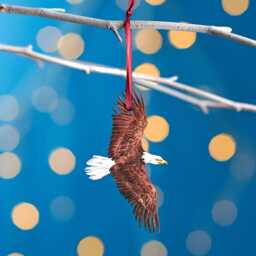 Bald Eagle Christmas Tree Decoration, Birch Plywood Ornament, Animal Lover Gift, Festive Watercolour Art, Traditional Keepsake
