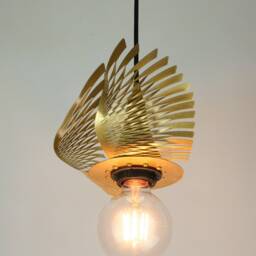Golden Brass Viking Wings Pendant Light Modern Chandelier Sculpture - thumbnail 4