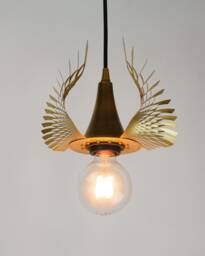 Golden Brass Viking Wings Pendant Light Modern Chandelier Sculpture