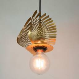 Golden Brass Viking Wings Pendant Light Modern Chandelier Sculpture - thumbnail 3