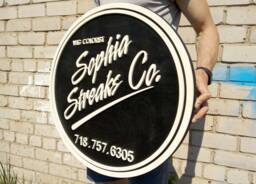 Handmade 3D Wood Sign, Custom Circle Wall Decor, Business Logo - thumbnail 1