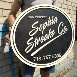 Handmade 3D Wood Sign, Custom Circle Wall Decor, Business Logo - thumbnail 2