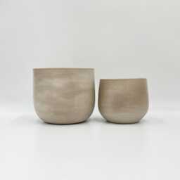 Handmade Ceramic Plant Pot Off-White Sevilla Planter, Boho Minimalist Decor, D15cm-D33cm - thumbnail 2