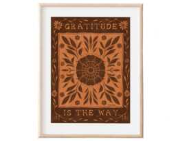Gratitude Is The Way Art Print - Boho Floral Illustration - thumbnail 1