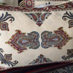Set Off Two Traditional Block Printed Pillows - Handprinted Bed With Paisley Design 20 X 28 Inches - thumbnail 3