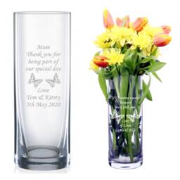 Personalised Engraved Glass Vase, Retirement Gifts, New Home Birthday Wedding Gifts - thumbnail 1