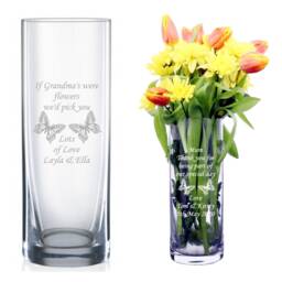 Personalised Engraved Glass Vase, Retirement Gifts, New Home Birthday Wedding Gifts - thumbnail 2