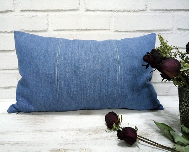 Light Denim Blue Pillow Cover Modern Scandinavian Decor 11x19