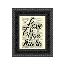 Love You More Antique Dictionary Art Print 1897 Vintage Page - thumbnail 1