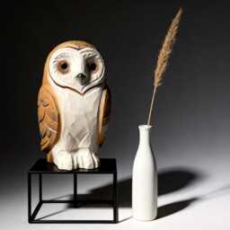 Rustic Wooden Barn Owl Hand Carved Bird Figurine Woodland Decor Unique Lover Gift Painted Wood Animal Statue - thumbnail 4