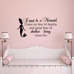 "Mermaid Nursery Wall Decal ""I Must Be A Mermaid" - thumbnail 1