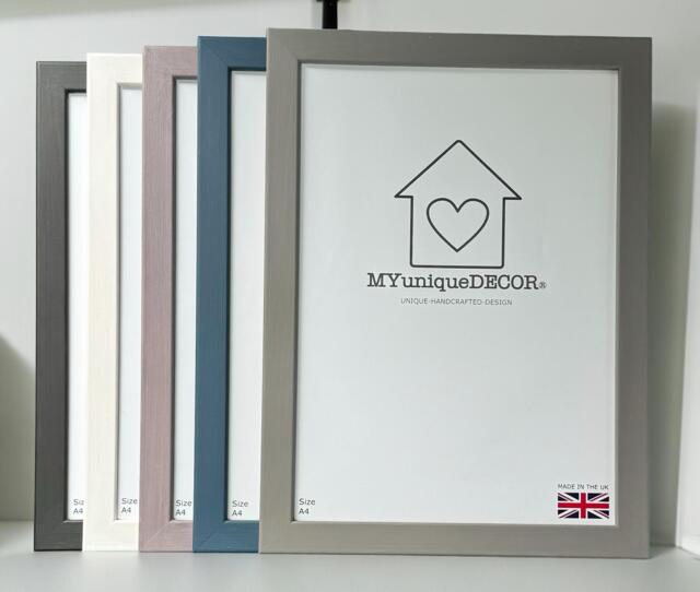 Photo Frame Picture Solid Wood Handpainted - Any Colour Lots Of Sizes - image 1