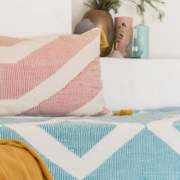 Kilim Pillow Cover - Decorative Bohemian Pillows Boho Throw Pillowcases 20x20 26x16 Lumbar Tasseled Set Trendy Handwoven - thumbnail 2