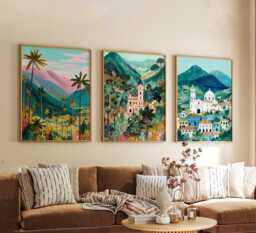 Set Of 3 Colombia Posters, South America Travel Wall Art, Tropical Landscape Print Set, Modern Artwork, Cultural Home Decor, Vibrant Style