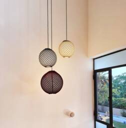 Sphere Pendant Light, Knitted Hanging Lamp, Globe Ceiling Kitchen Island Crochet Lampshade, Dining Room Decor, School Light