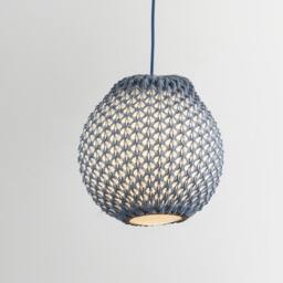 Sphere Pendant Light, Knitted Hanging Lamp, Globe Ceiling Kitchen Island Crochet Lampshade, Dining Room Decor, School Light - thumbnail 2