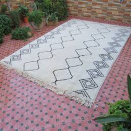 Moroccan Rug - Tribal Rug-Beniourain Checkered Moroccan Wool Vintage Fabric Scraps-Small Rug Boho Rugs Tufted Rug-Custom - thumbnail 4