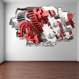 Gears Wall Decal Sticker Mural Poster Print Art Garage Decor Ge16 - thumbnail 1