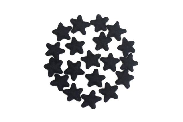 Felt Stars - 3 To 4 cm 10 Count Color Black Wool - Bowl Fillers Garland Halloween Wall Hanging - image 1