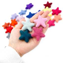 Felt Stars - 3 To 4 cm 10 Count Color Black Wool - Bowl Fillers Garland Halloween Wall Hanging - thumbnail 4