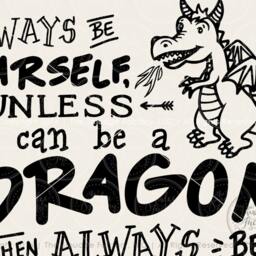 Dragon Nursery Wall Art, Hand Lettered Quote - Digital Download - thumbnail 3