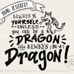 Dragon Nursery Wall Art, Hand Lettered Quote - Digital Download - thumbnail 2