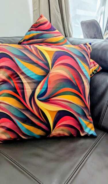 Made By Order Wave Pattern Abstract Multicoloured Pattern Cushion Covers Any Size On Demand Custom Size - image 1