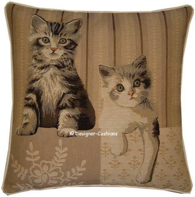 Two Kittens Paw Right Tapestry Cushion Pillow Sham - image 1