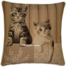 Two Kittens Paw Right Tapestry Cushion Pillow Sham - thumbnail 1