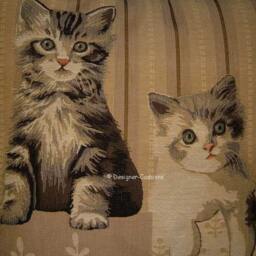 Two Kittens Paw Right Tapestry Cushion Pillow Sham - thumbnail 2