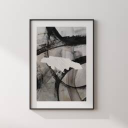 Jamaica Map - Black & Grey Abstract Painting Of Wall Art Print Traval Poster - thumbnail 3