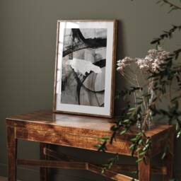 Jamaica Map - Black & Grey Abstract Painting Of Wall Art Print Traval Poster - thumbnail 2