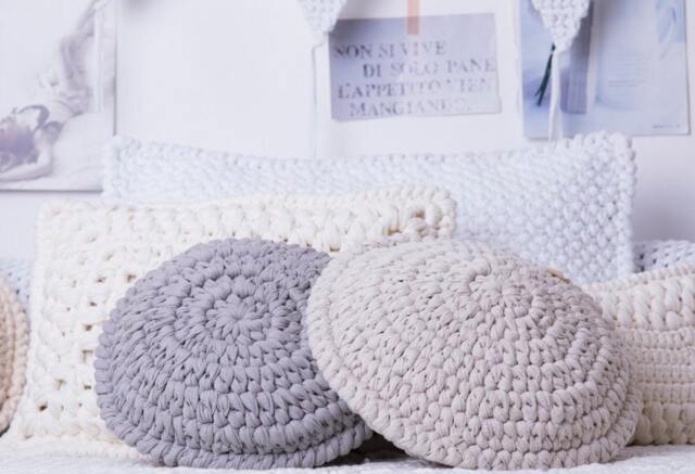 Couple Of Cotton Round Stuffed Cushion For Nursery Room/Newborn Decor - image 1