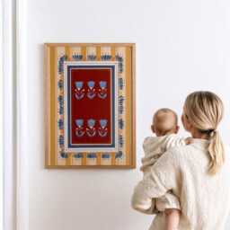 Nursery Folk Art Print Tulip Kids Wall Decor Warm Scandinavian Baby Room Storybook Floral Artwork - thumbnail 3